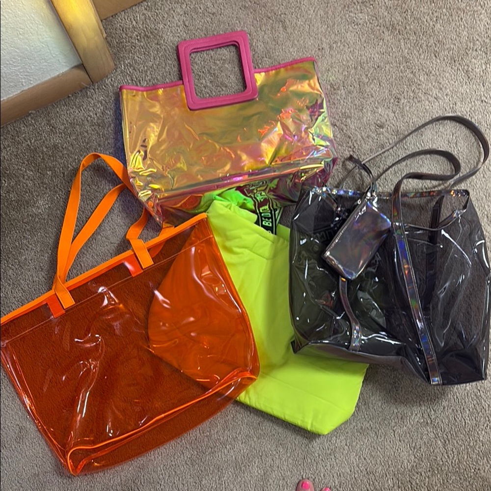 Holographic Pink and Orange Tote Bag